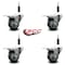 Service Caster 3'' Thermoplastic Rubber Swivel 7/8'' Expanding Stem Caster Set Total Lock Brake, 4PK SCC-EXTTL20S314-TPRB-78-4 - alternate 2